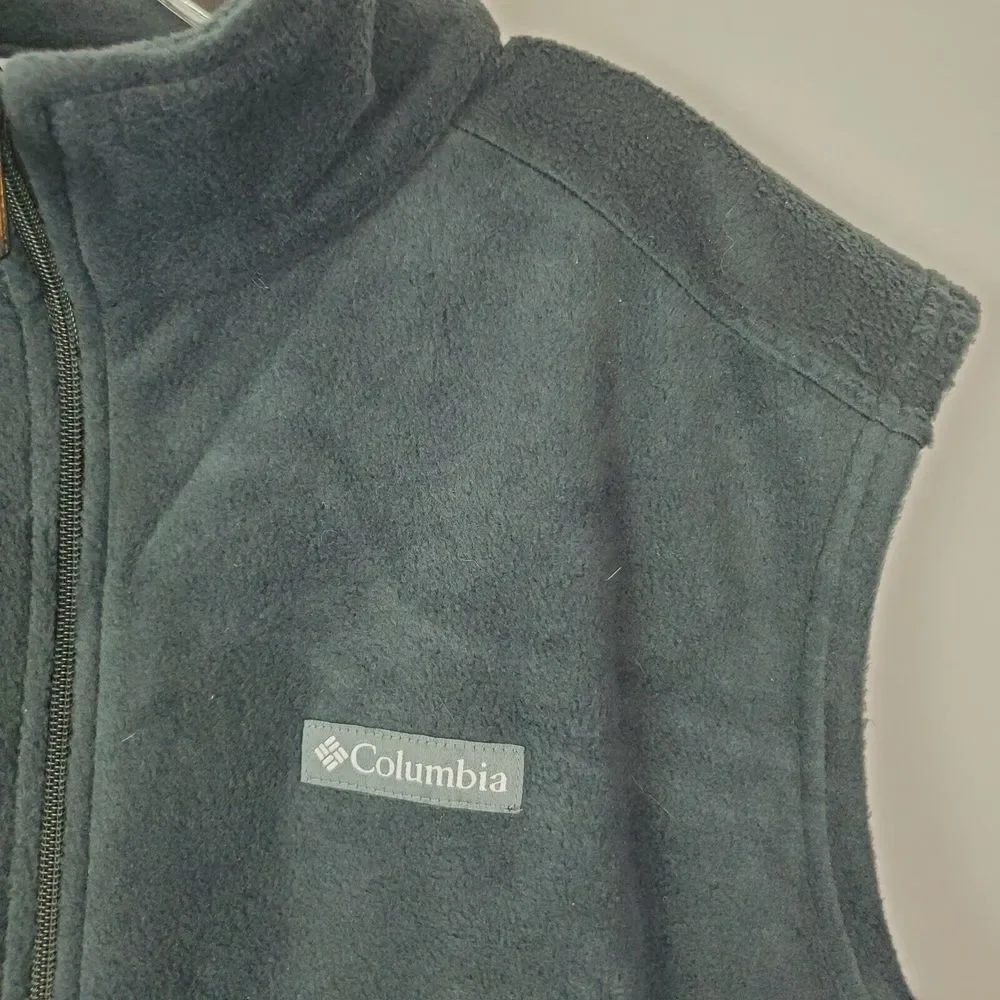 Columbia Men's Full Zip Black Fleece Vest Size L‎ Sleeveless Outdoor